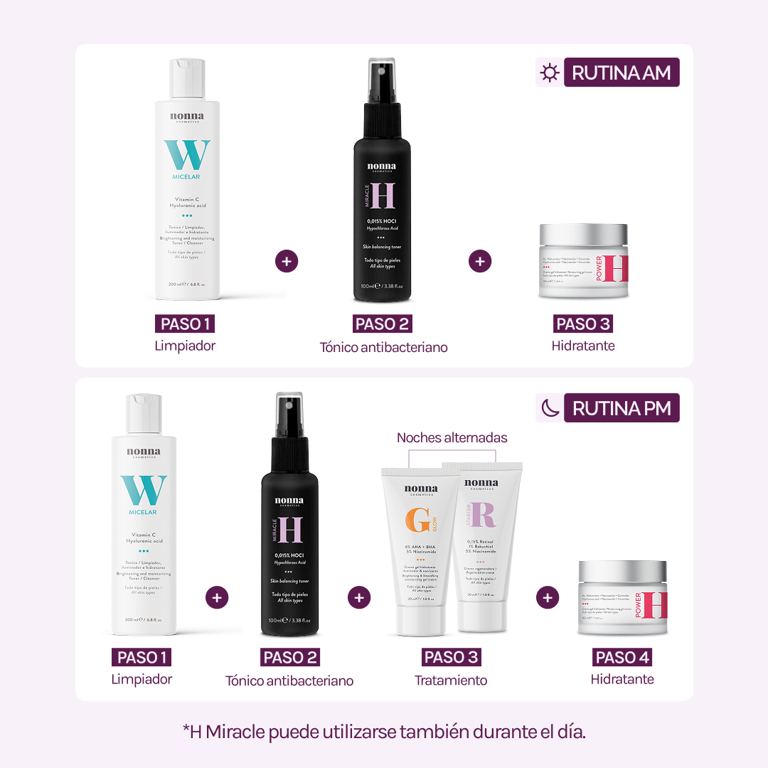 RUTINA FULL ACNÉ - ANTIBACTERIANA + GRANITOS + MARCAS + POROS