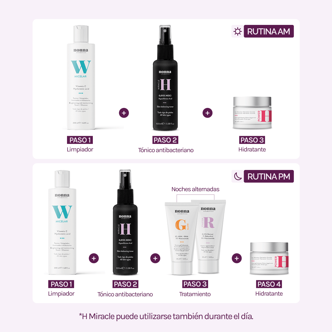 RUTINA FULL ACNÉ - ANTIBACTERIANA + GRANITOS + MARCAS + POROS