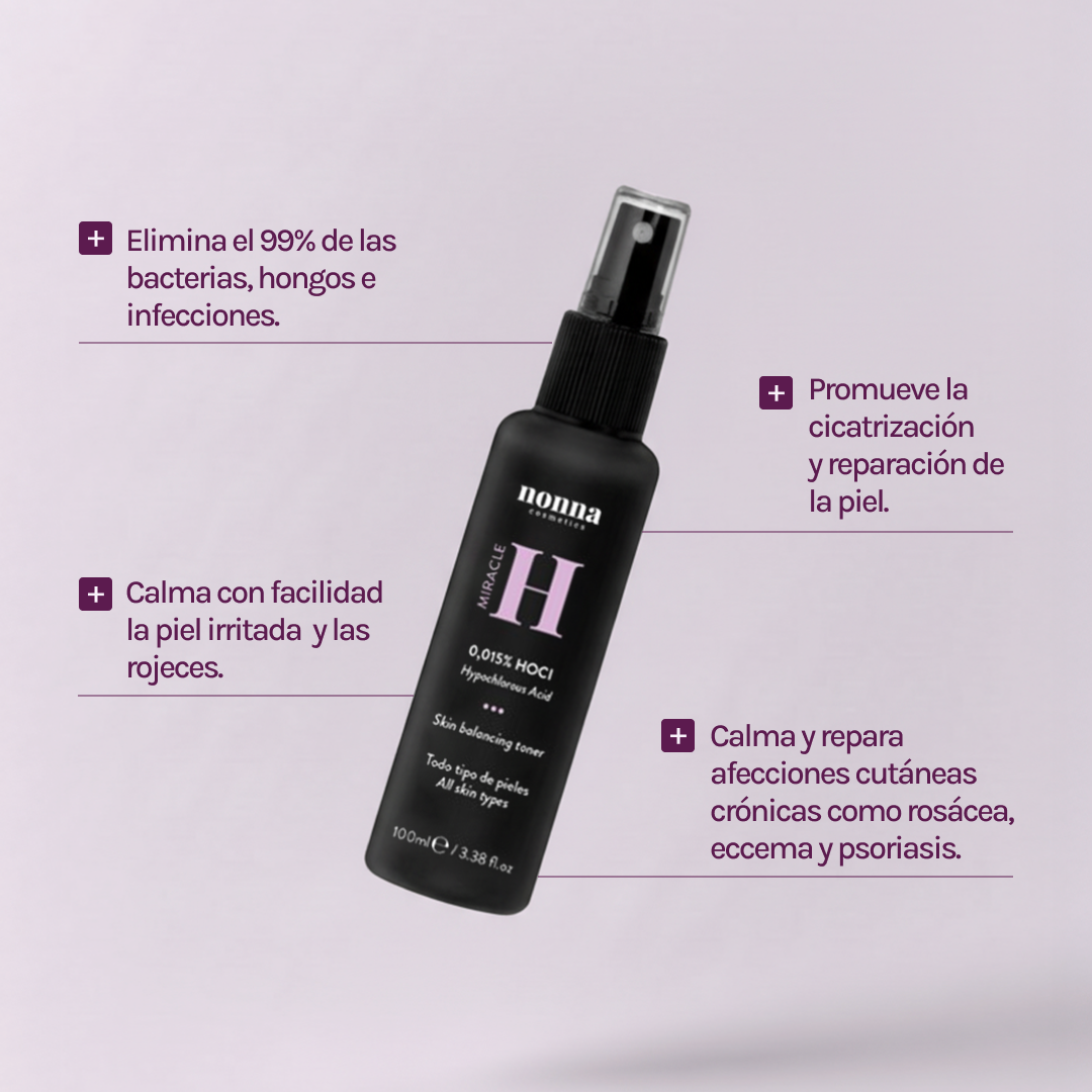 MIRACLE H - ÁCIDO HIPOCLOROSO - TÓNICO ANTIBACTERIANO Y ANTIINFLAMATORIO