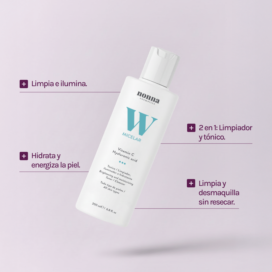 MICELAR W Tónico Limpiador con Vitamina C & Ác Hialurónico